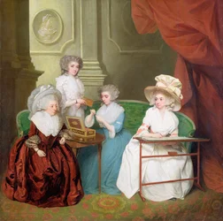 Lady Jane Mathew y sus hijas, c.1790